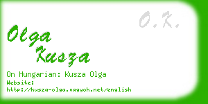 olga kusza business card